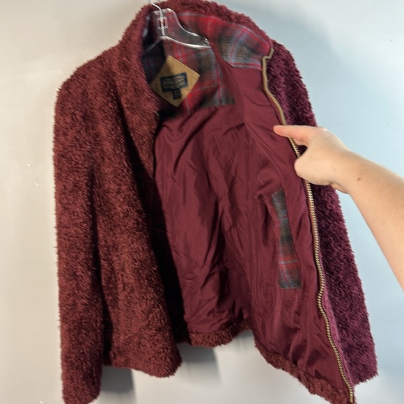 Pendleton Women's Burgundy Sherpa Jacket Size M - Picture 6 of 15